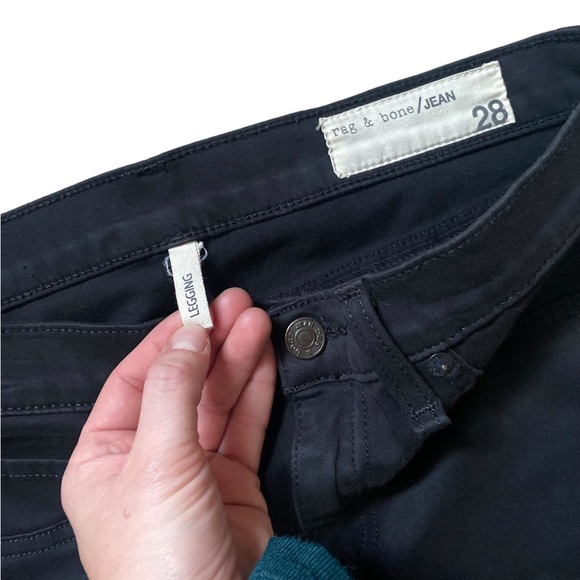 Rag & Bone | Size 28 The Legging Jean in Black Plush - Picture 6 of 10